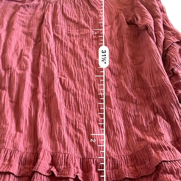 Soft Surroundings Mahdia Boho Crinkle Hot Pint Mauve Peasant Blouse Size Medium - Picture 5 of 8